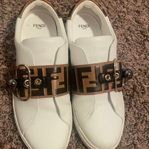 White leather Fendi sneakers